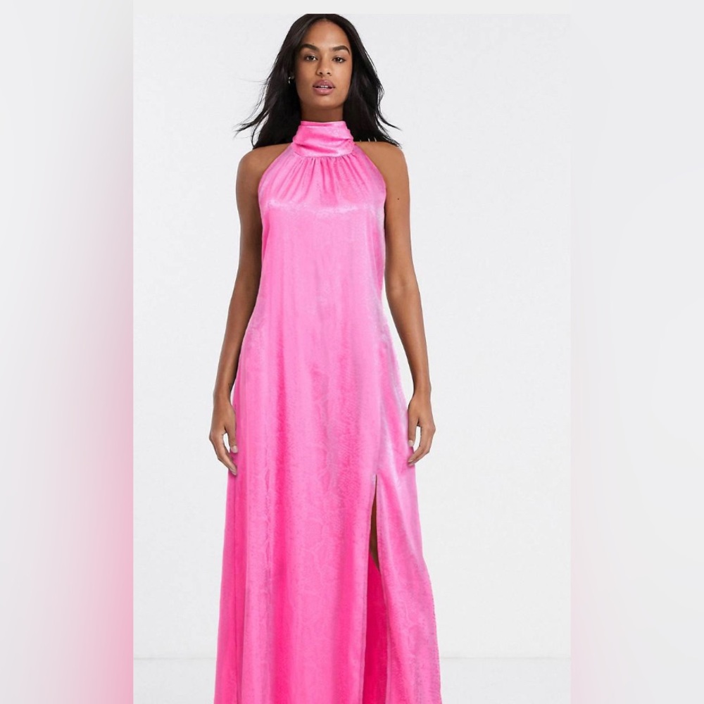 Flounce London exclusive high neck maxi dress